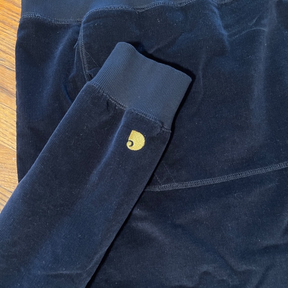 Carhartt WIP Corduroy Navy Hoodie Large - Picture 2 of 3